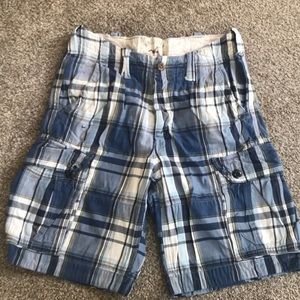 Hollister Men’s blue plaid cargo shorts.  Size 31